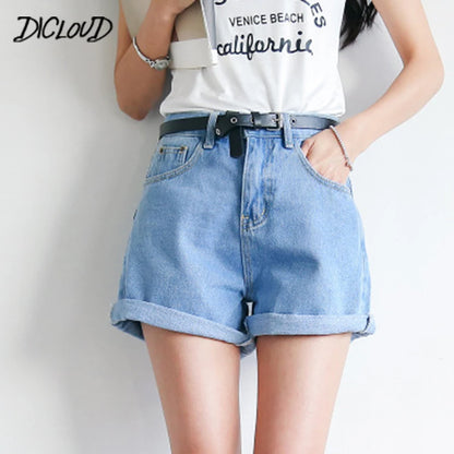 2024 Denim Shorts for Women, Harajuku Summer Clothing, High Waist Jeans, Slim Short Pants, Female Cuffs, Casual Gift, 2XL