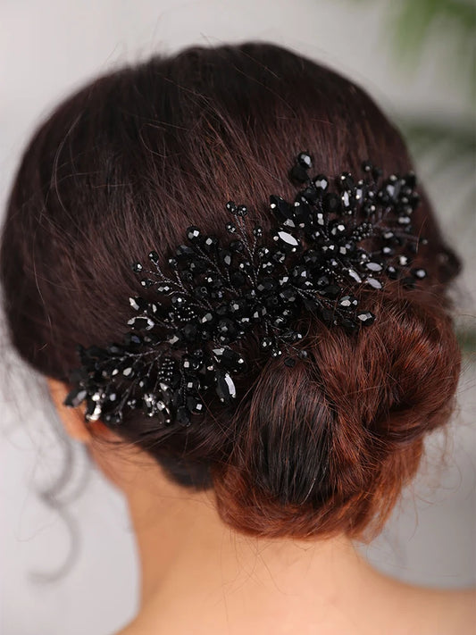 Vintage Wedding Headdress 6 Color Headpieces Rhinestone Hair Accessories Fashion Handmade Hair Comb Bridal Tiara Party For Women