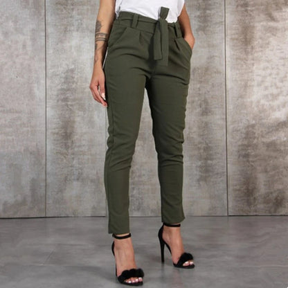 Casual Slim Chiffon Thin Pants For Women High Waist Black Khaki Green Pants Woman Trousers Y2k