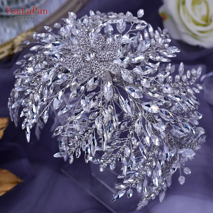 YouLaPan HP420 Wedding Accessories Bridal Headpieces Luxurious Banquet Jewelry Headdresses Bride Tiara and Crown Flower Headband