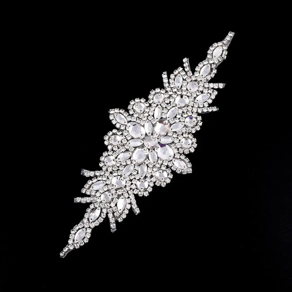 NZUK Rhinestone Bridal Belt Elegant Wedding Dress Belt with Stones Silver Crystal Bridal Sash for Women Dresses