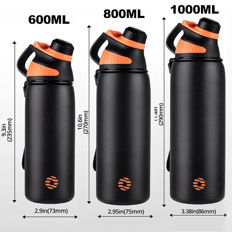 FEIJIAN Thermos With Magnetic Lid Outdoor Sport Stainless Steel Water Bottle Keep Cold Insulated Vacuum Flask 1000ml