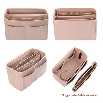 leather crossbody bags Brand Make up Organizer Felt Insert Bag For Handbag Travel Inner Purse Portable Cosmetic Bags Fit Various Brand Bags