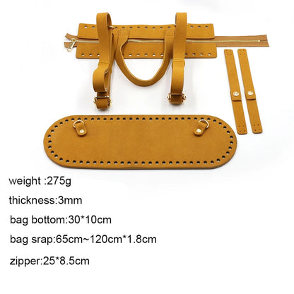 Artificial Leather Shoulder Bag Set Accessories Handmade Handbag Shoulder Strap Bag Backpack Lock Zipper Parts Bottom DIY Bag