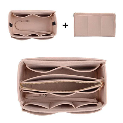 leather crossbody bags Brand Make up Organizer Felt Insert Bag For Handbag Travel Inner Purse Portable Cosmetic Bags Fit Various Brand Bags