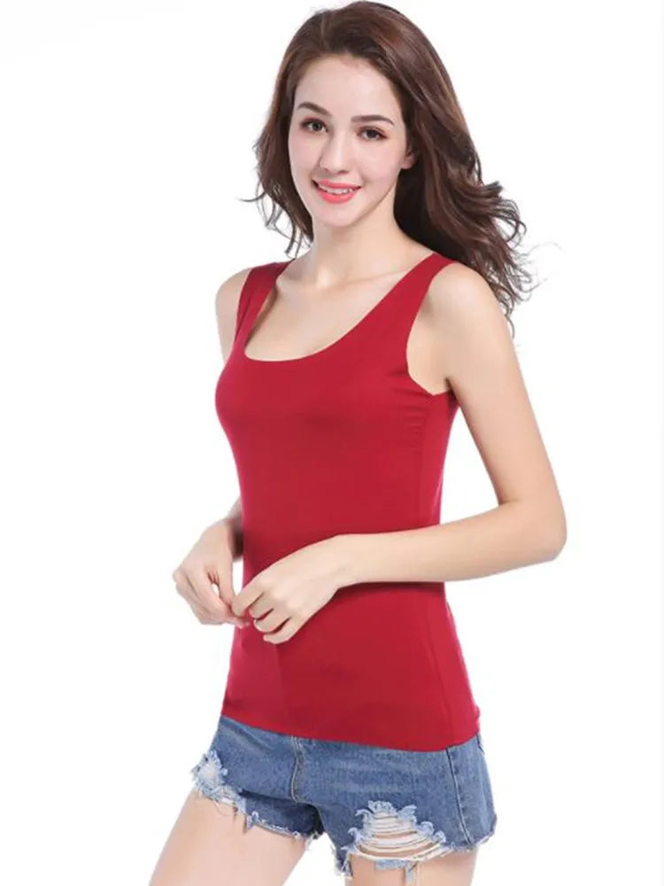 High Quality 2022Summer Solid Seamless Women Tank Tops Soft Modal Vest Sleeveless T Shirt Female White Tanks No-trace TOPS