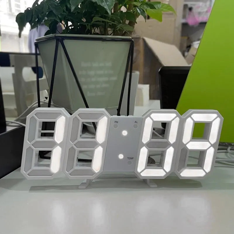 Horloge murale numérique 3D LED, mode Shoous, multifonctionnelle, créative, prise USB, électronique, décoration de la maison