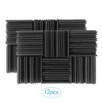 High-Density Acoustic Studio Foam Panels, Fire Retardant, 12pcs