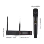 Professional UHF Wireless Microphone System with Dual Handheld Mics