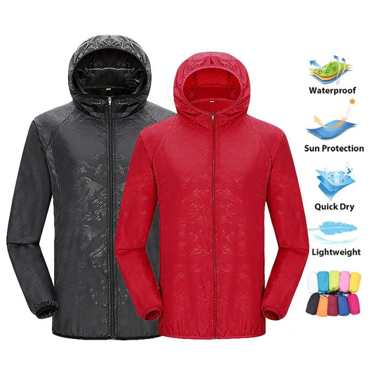 LNGXO-Veste de Randonnée Unisexe pour Homme et Femme, Imperméable, vaccage Rapide, Coupe-Vent de Camping, Trekking, Pêche, Manteau de Pluie, Vêtements d'Extérieur Anti-UV