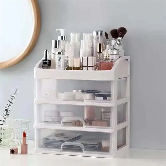 MELDesktop-Boîte de Rangement en Plastique Transparent à Quatre Niveaux, Accessoire pour Cosmétiques, T1, 1 Pièce