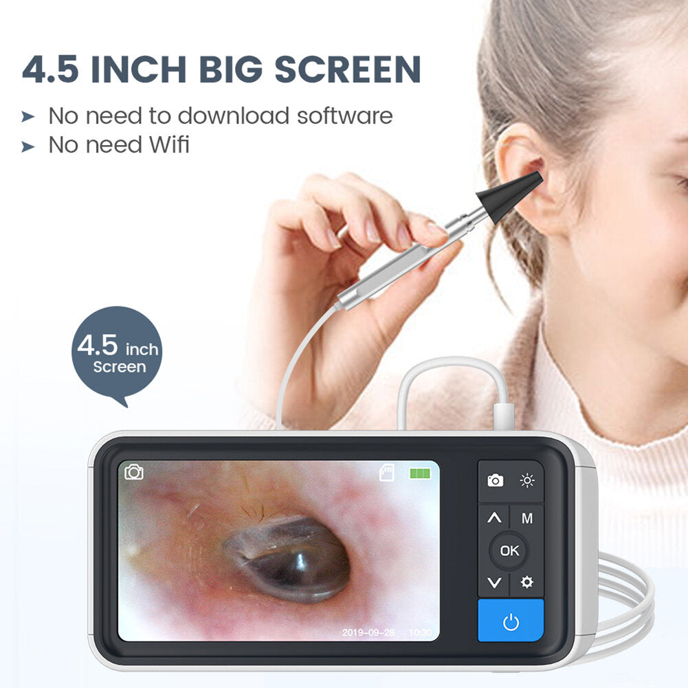 MS450 HD Otoscope Borescope with 1080p 3.9MM Lens and 4.5 Inch LCD