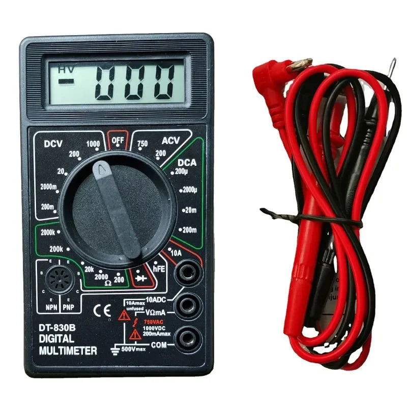 Multimètre Numérique LCD DT830B, Ampèremètre, Voltmètre AC DC, Mini, Portatif, Câble Ohm Mètre avec Sonde BLOB