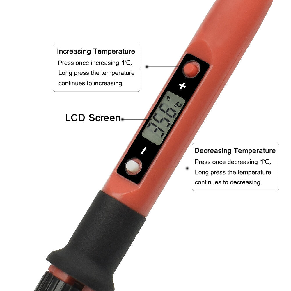 NEWACALOL 80W LCD Electric Soldering Iron Kit with Repair Tools – EU/US Plug