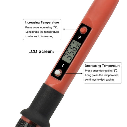 NEWACALOL 80W LCD Electric Soldering Iron Kit with Repair Tools – EU/US Plug