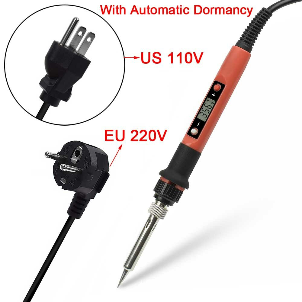 NEWACALOL 80W LCD Electric Soldering Iron Kit with Repair Tools – EU/US Plug