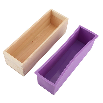 Silicone Mold and Wooden Box for Soap and Cake Making