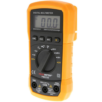 PEAKMETER MS8233D: Compact Digital Multimeter for Voltage, Current, Resistance, and Frequency Testing