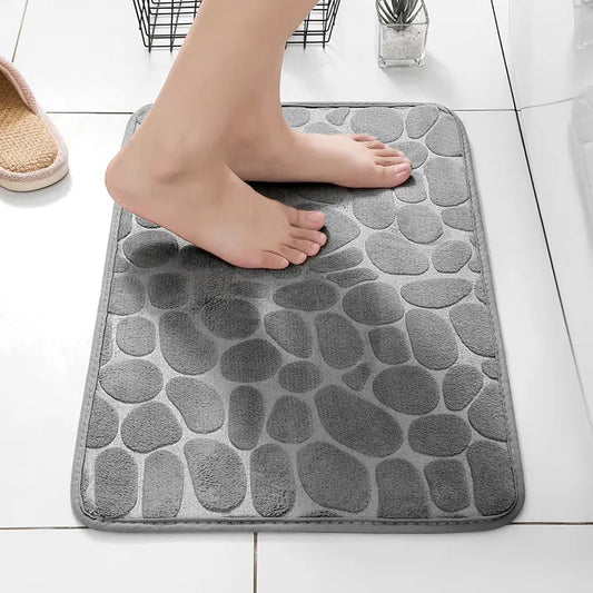 Polymères Tapis coordonnants en relief, Blestone Aile, HOBath, Lavabo, Baignoire, Latéral, Plancher, Salle de douche, Doorvirus, Mousse à mémoire de forme