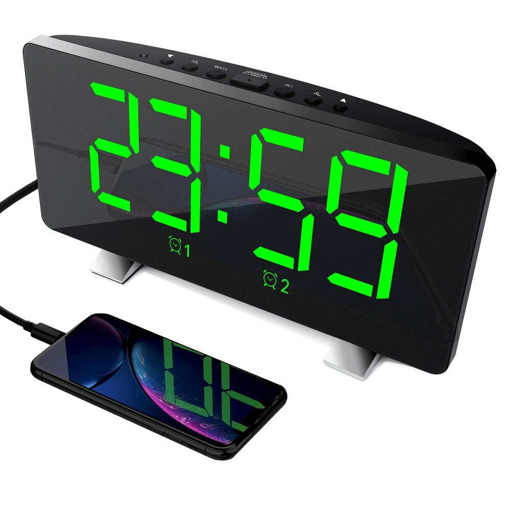 Large LED Display Double Alarm Clock – Electronic Timepiece