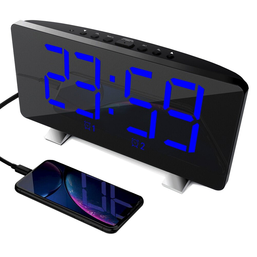 Large LED Display Double Alarm Clock – Electronic Timepiece