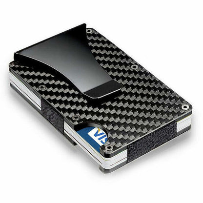 Ultra-Thin Men’s Wallet – Carbon Fiber with RFID, Card Holder & Money Clip