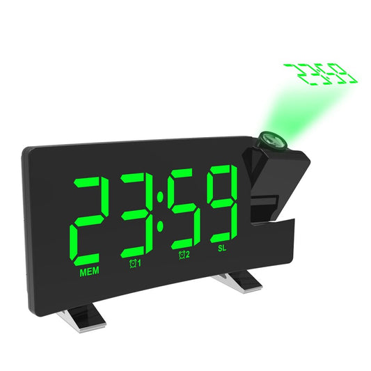 Large LED Radio Alarm Clock with Double Projection Display