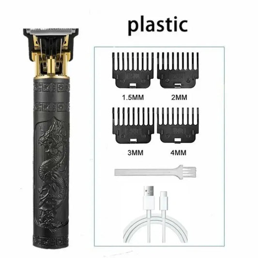 Rasoir électrique aste pour hommes, coupe de cheveux pour adultes, tondeuse vintage, chargement USB, rasoir pour la maison, salon de coiffure, dragon noir