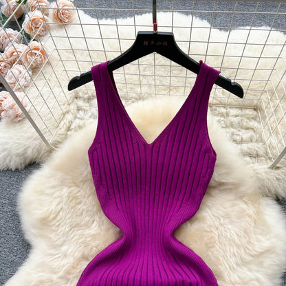 YuooMuoo Chic Fashion Sexy Wrap Hips Split Knitted Autumn Dress Women Slim Elastic Bodycon Long Dress Streetwear Outfits Vestido