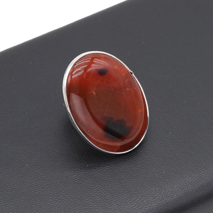 Natural Agates Stone Rings Oval Shape Colorful Big Size Stone Rings Fine looks for Women Men Jewelry Party Gift Wholesal 30x40mm