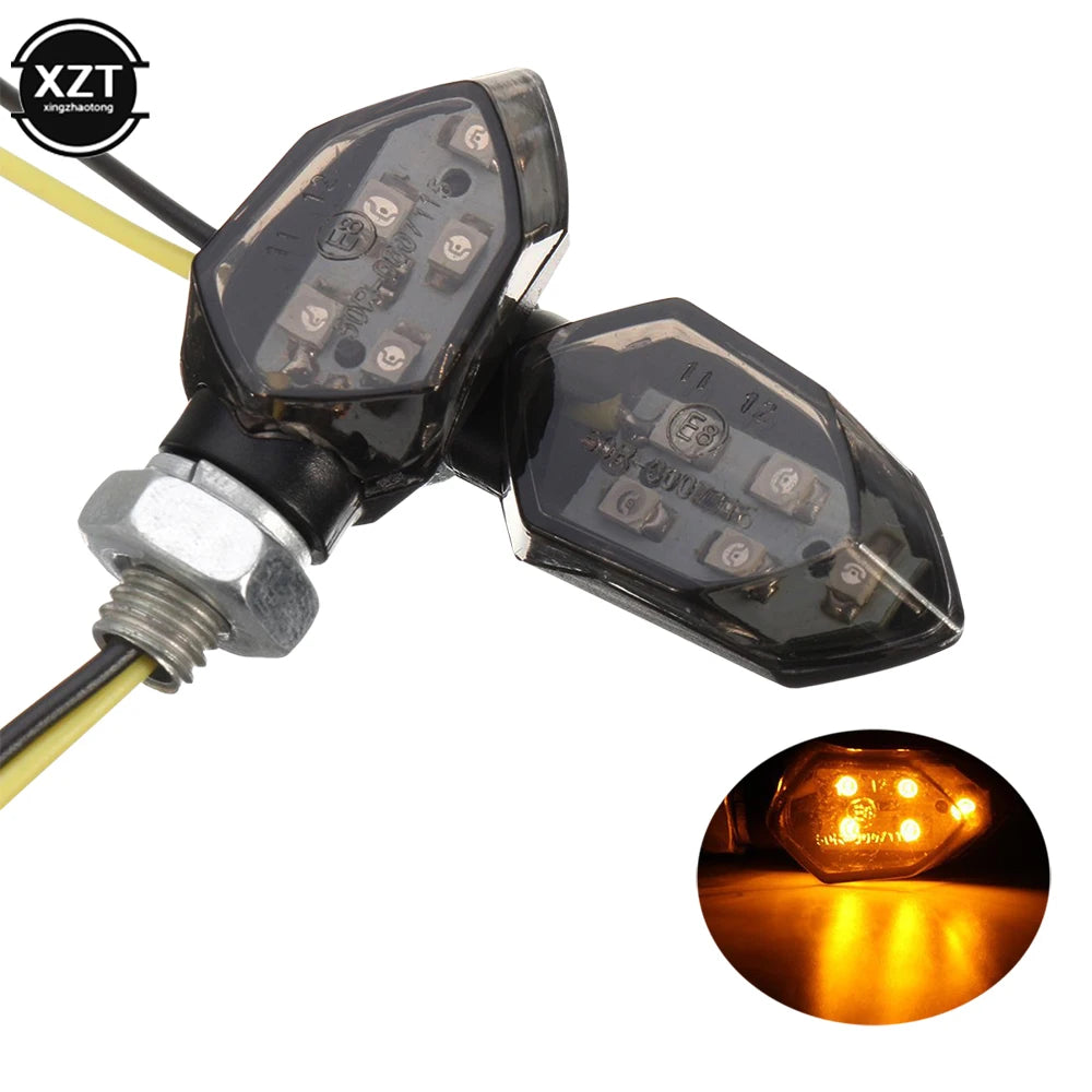 4Pcs Motorcycle Turn Signal Smoke Light Indicator Light 5 LED Motorcycle Signal Light for Kawasaki