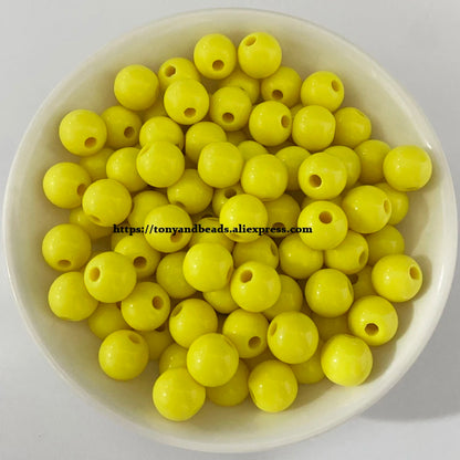 Opaque Mixed Acrylic Plastic Smooth Round Ball Spacer Beads 5.5mm 7.5mm 9.5mm Pick Size For Jewelry Making DIY