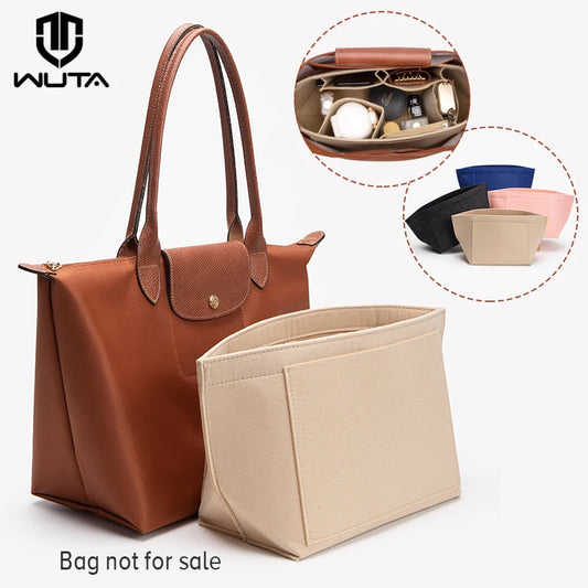 Felt Bag Organizer For Longchamp S/M/L Tote Bag Purse Organizer Insert Handbag Storage Cosmetic Liner Bag Support Shaper