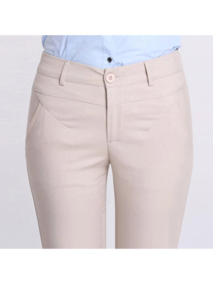 Xisteps High Waist Solid Women Pencil Pants office Lady Work Skinny Ankle Length Female Stretch Trousers New 2022 summer Autumn