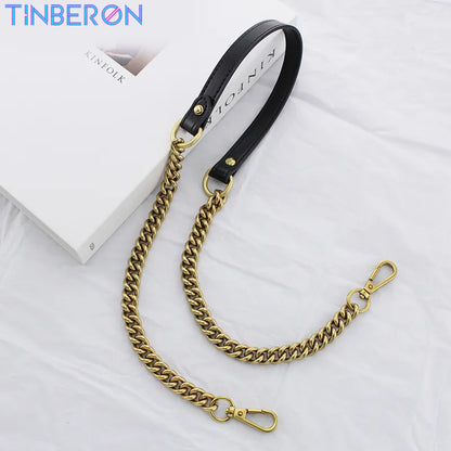 TINBERON Bag Chain Strap Handbag Handles Shoulder Straps Vintage Gold Bag Strap For Crossbody Luxury Designer Leather Bags Strap