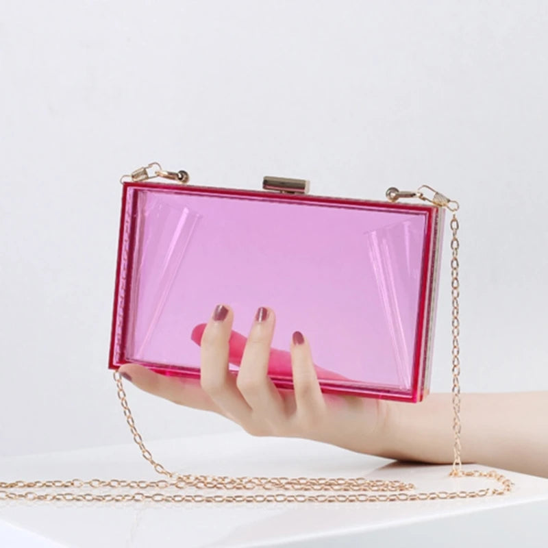 Trendy Transparent Shoulder Bag Women Fashionable PVC Handbag Elegant Prom Party Evening Bag for Phone Makeup and Personal Items