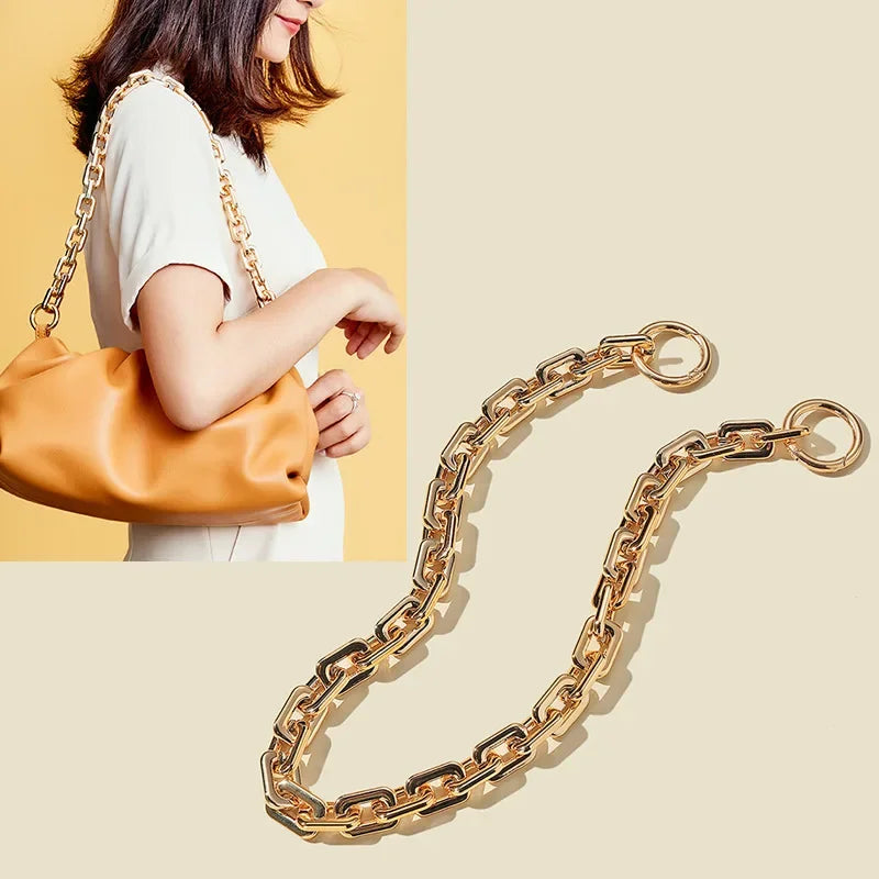 60cm Silver Gold Plated Acrylic Purse Chain Strap Handbag Handles Diy Purse Replacement Chain For Shoulder Bag Handbags Straps