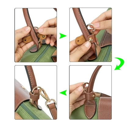 Genuine Leather Handbag Transformation Accessories for Longchamp Mini Bag Strap Punch-free Shoulder Strap Conversion Hang Buckle