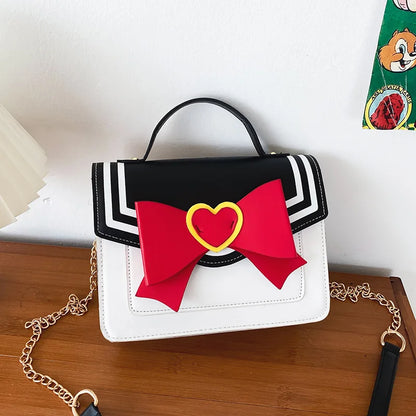 Summer Sailor Moon Ladies Handbag Lovely Sailor Suit Shape Chain Shoulder Bag PU Leather Women Messenger Crossbody Small Bag