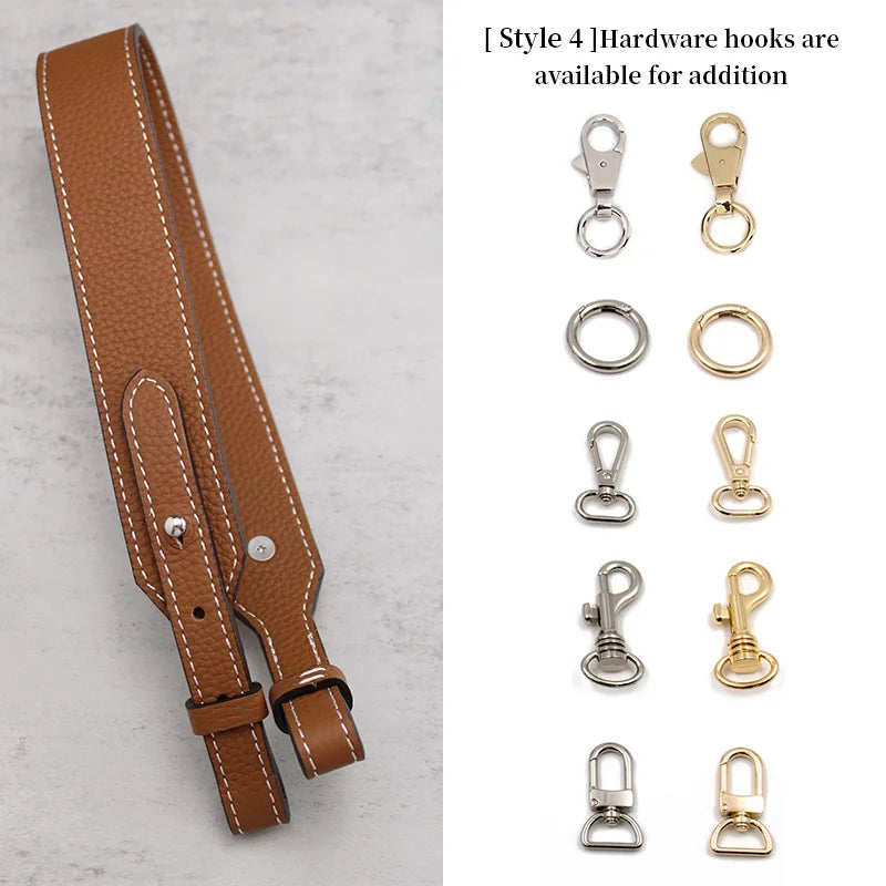 TINBERON Bag Strap For Crossbody Luxury Designer Brown Shoulder Strap Lychee Pattern Real Leather Bag Straps Handbag Accessories