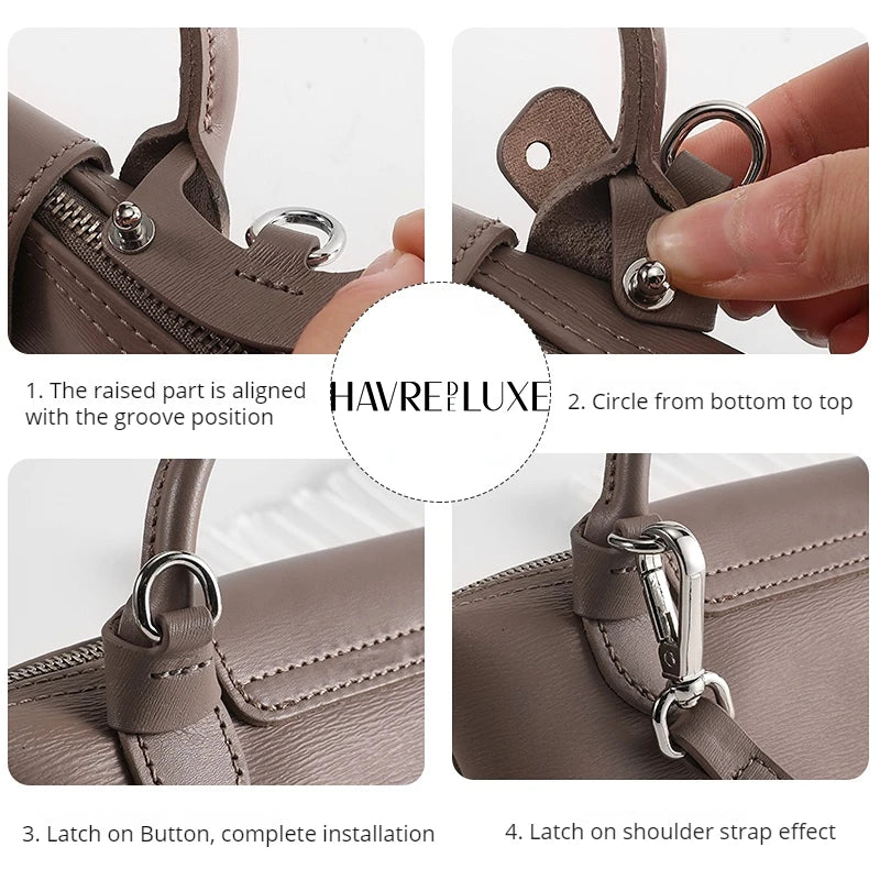 HAVREDELUXE Bag Strap For Longchamp Mini Bag Shoulder Strap Bag Free Punching Modification Bag Strap Accessories