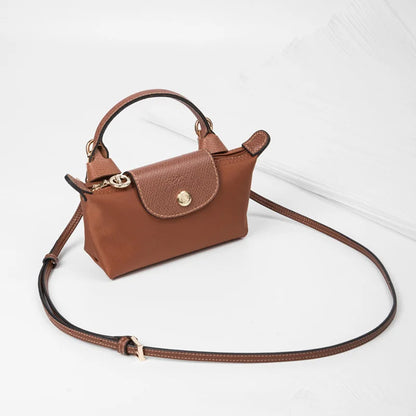 Bag Transformation Accessories for Longchamp Mini Bag Straps Punch-free Genuine Leather Shoulder Strap Crossbody Conversion