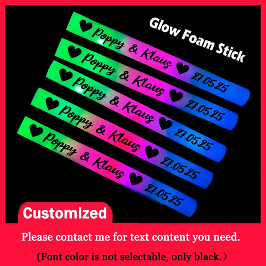 12/15/30/60Pcs Bulk Colorful LED Glow Sticks RGB LED Glow Foam Stick  Cheer Tube Dark Light Birthday Wedding Party Supplies