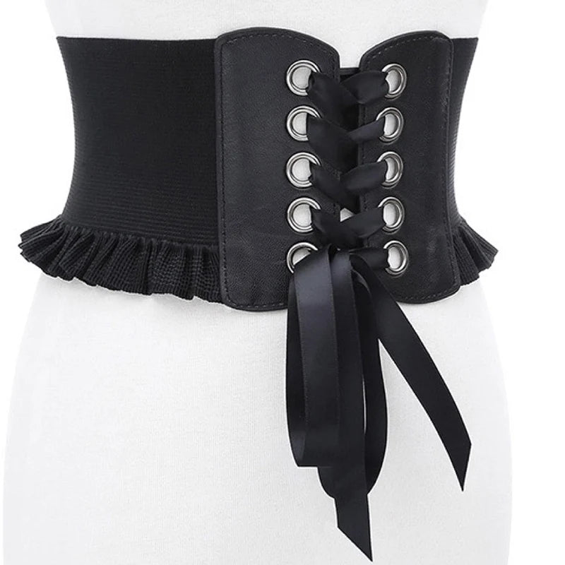 Women Wide Corset Belt Waistband Female Elastic High Waist Bandages Girdle Belts for Coat Dress Shirt Feminin Ceinture Corsets