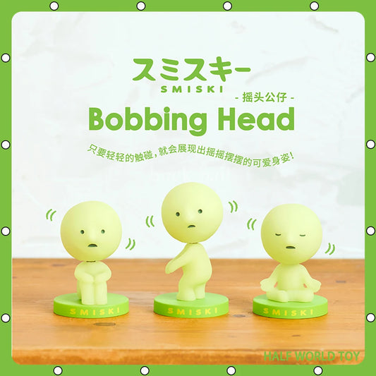 SMISKI Bobbing Head Series Kawaii Figure SMISKI Zip Anime Figures Cute Luminous Doll Model Collection Desk Decoration Ornament