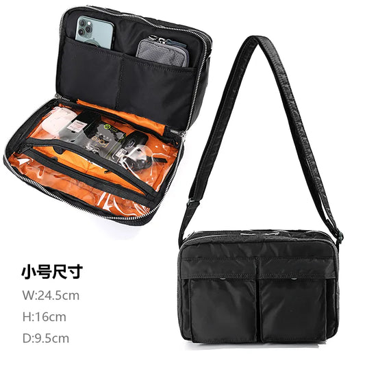 Japanese Style Casual Men Single Shoulder Bag Waterproof Cross body Bag High Quality Messenger Bag Nylon Cloth Handbag Chest Bag