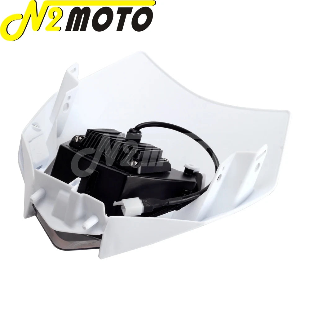 Dirt Bike Headlight For Honda Suzuki Yamaha DR KLX KX XT YZ KTM EXC XC SX XCW 65 85 125 350 400 530 250 Enduro E8 Emark Headlamp