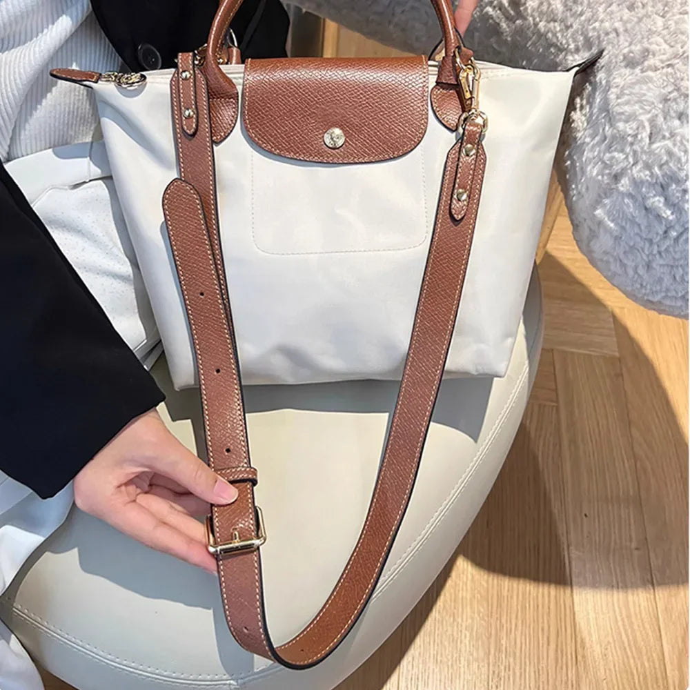 Bag Shoulder Strap For Longchamp Short Handle Bag Adjustable Free Punching Modified Messenger Strap Real Leather Shoulder Strap