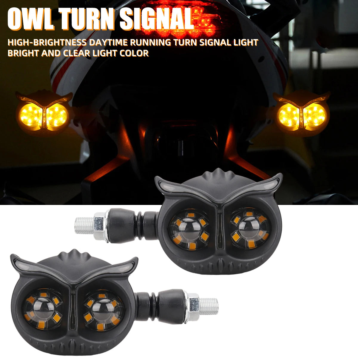 2PCS Motorcycle Turn Signal Light Daytime Running Lights Lights Indicator Blinker Lamp Waterproof 12v Accessories Rear Lights