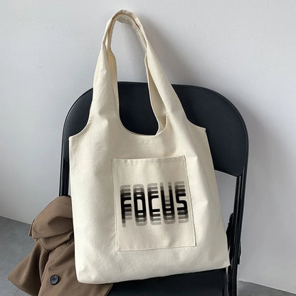 2020 Shopping Bag Woman Bag Text Pattern Printing Series Beige Reusable Harajuku Commuter Simple Large Capacity Fashion Tote Bag